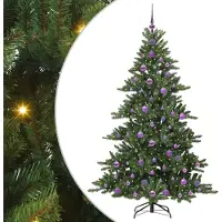 Syfax Künstlicher klappbarer Weihnachtsbaum Grün 180 cm PVC und Stahl