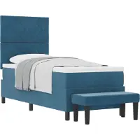 Syfax Boxspringbett mit Kopfteil Dunkelblau 200 x 80 cm Samt