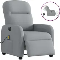 vidaXL (NEU 2026) Massagesessel Elektrisch Hellgrau Stoff - Loungesessel - 22.5 kg