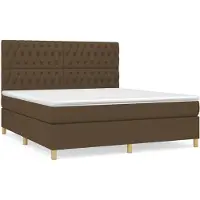 Syfax Boxspringbett mit Matratze Dunkelbraun 180x200 cm Stoff