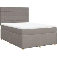 Syfax Boxspringbett mit Matratze Taupe 160x200 cm Stoff