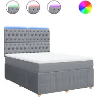 Syfax Boxspringbett mit Matratze Hellgrau 160x200 cm Stoff