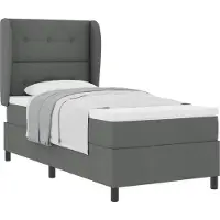 Syfax Boxspringbett mit Matratze Dunkelgrau 80 x 200 cm Stoff