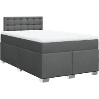 Syfax Boxspringbett mit Matratze Dunkelgrau 120x200 cm Stoff