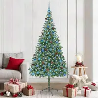vidaXL "Schlussverkauf" Künstlicher Weihnachtsbaum(1 pc) - Kunstbaum/Tannenbaum - Grün 210 cm PVC und Stahl C7727