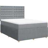 Syfax Boxspringbett mit Matratze Hellgrau 160x200 cm Stoff