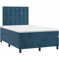 Syfax Boxspringbett mit Matratze Dunkelblau 120x190 cm Samt