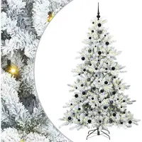 Syfax Künstlicher klappbarer Weihnachtsbaum Weiß 210 cm PVC und Stahl