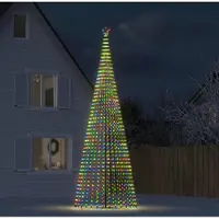 vidaXL Möbel Schlichtes Weihnachtsbaum Kegelform 1544 LEDs Mehrfarbig 500 cm,11,77 Kg