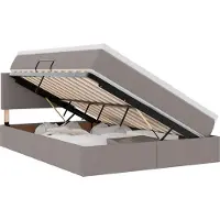 Syfax Aufbewahrungsbett mit Matratze Taupe 140 x 200 cm Holzwerkstoff