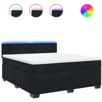 Syfax Boxspringbett mit Matratze Schwarz 180x200 cm Samt