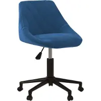 Syfax Bürostuhl Drehbar Blau Samt