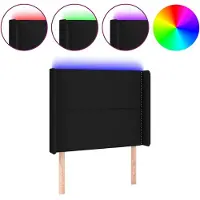 Syfax LED Kopfteil Schwarz 83x16x118/128 cm Stoff