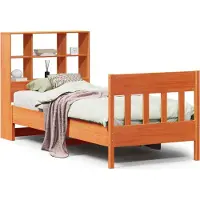 Syfax Massivholzbett ohne Matratze Wachsbraun 75x190 cm Kiefernholz