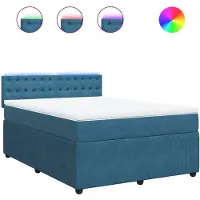 Syfax Boxspringbett mit Matratze Blau 140x200 cm Samt