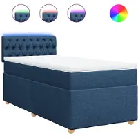 vidaXL Boxspringbett mit Matratze Blau 80x200 cm Stoff