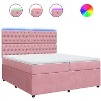 Syfax Boxspringbett mit Matratze Rosa 200x200 cm Samt
