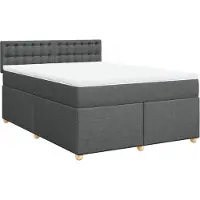 Syfax Boxspringbett mit Matratze Dunkelgrau 160x200 cm Stoff