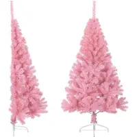 vidaXL (Angebot 2026)Künstlicher Halb-Weihnachtsbaum langlebig - modernes Design - mit Ständer Rosa 150 cm PVC GermanyMöbel 79510 - Künstliche Weihnachtsbäume