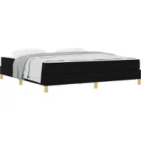 Syfax Boxspringbett mit Matratze, 180x200 cm Super King Size, Stoffbezug, Holzwerkstoffrahmen, Taschenfederkern, Schwarz, 280 kg, für 2 Personen