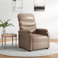 vidaXL "Schlussverkauf" Massagesessel 1 Person - Fernsehsesel - Cappuccino-Braun Kunstleder C17375