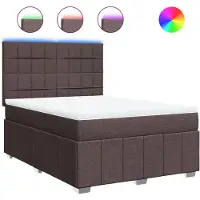 Syfax Boxspringbett mit Matratze Dunkelbraun 140x200 cm Stoff