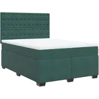 Syfax Boxspringbett mit Matratze Dunkelgrün 140x200 cm Samt
