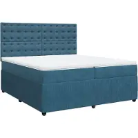 Syfax Boxspringbett mit Matratze Dunkelblau 200x200 cm Samt