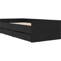 Syfax Bettrahmen mit Schubladen Schwarz Eichen-Optik 90 x 200 cm