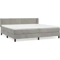 Syfax Boxspringbett mit Matratze Hellgrau 200x200 cm Samt