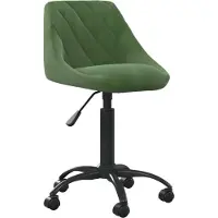Syfax Dunkelgrüner Samt Bürostuhl, höhenverstellbar, 360° drehbar, Rollen, Gasfeder, 44x46 cm Sitzfläche