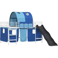 Syfax Kinder-Etagenbett Weiß und Blau 100 x 200 cm Metall