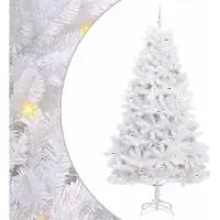 Syfax Künstlicher klappbarer Weihnachtsbaum Weiß 240 cm PVC und Stahl