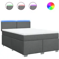 Syfax Boxspringbett mit Matratze Dunkelgrau 140x200 cm Stoff