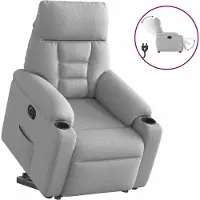Syfax Relaxsessel mit Aufstehhilfe Elektrisch Wolkengrau Stoff