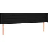 Syfax Kopfteil mit Ohren Schwarz 203x16x78/88 cm Stoff