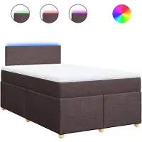 Syfax Boxspringbett mit Matratze Dunkelbraun 120x190 cm Stoff