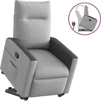 vidaXL "im " Relaxsessel mit Aufstehhilfe Wolkengrau Stoff - Fernseh- & Relaxsessel CC11802