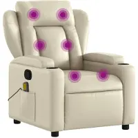 Syfax Massagesessel Creme Kunstleder