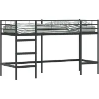 Syfax Kinderloftbett Uni Schwarz 100 x 190 cm Stahl