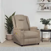 vidaXL Möbel Massagesessel Cappuccino-Braun Kunstleder - Massagesessel 342718