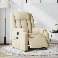 vidaXL Cloris DesignMöbel Massagesessel Elektrisch Creme Stoff , Klassische Sessel 2024 Neu