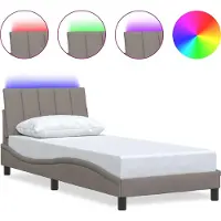 Syfax Bettgestell ohne Matratze "Hanko" Taupe 90x200 cm Stoff