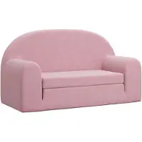 Syfax Kinder-Schlafsofa 2-Sitzer Rosa Weicher Plüsch