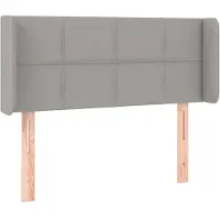 Syfax Kopfteil mit Ohren Hellgrau 93x16x78/88 cm Stoff