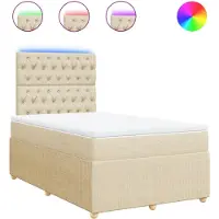 Syfax Boxspringbett mit Matratze Creme 120x190 cm Stoff
