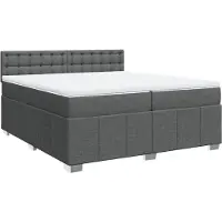 Syfax Boxspringbett mit Matratze Dunkelgrau 200x200 cm Stoff