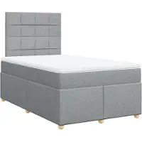 Syfax Boxspringbett mit Matratze Hellgrau 120x200 cm Stoff