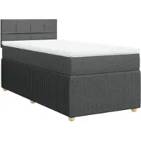 Syfax Boxspringbett mit Matratze Dunkelgrau 80x200 cm Stoff