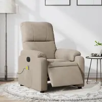 vidaXL Massagesessel Fernsehsesel Elektrisch Taupe Mikrofasergewebe 3204922
